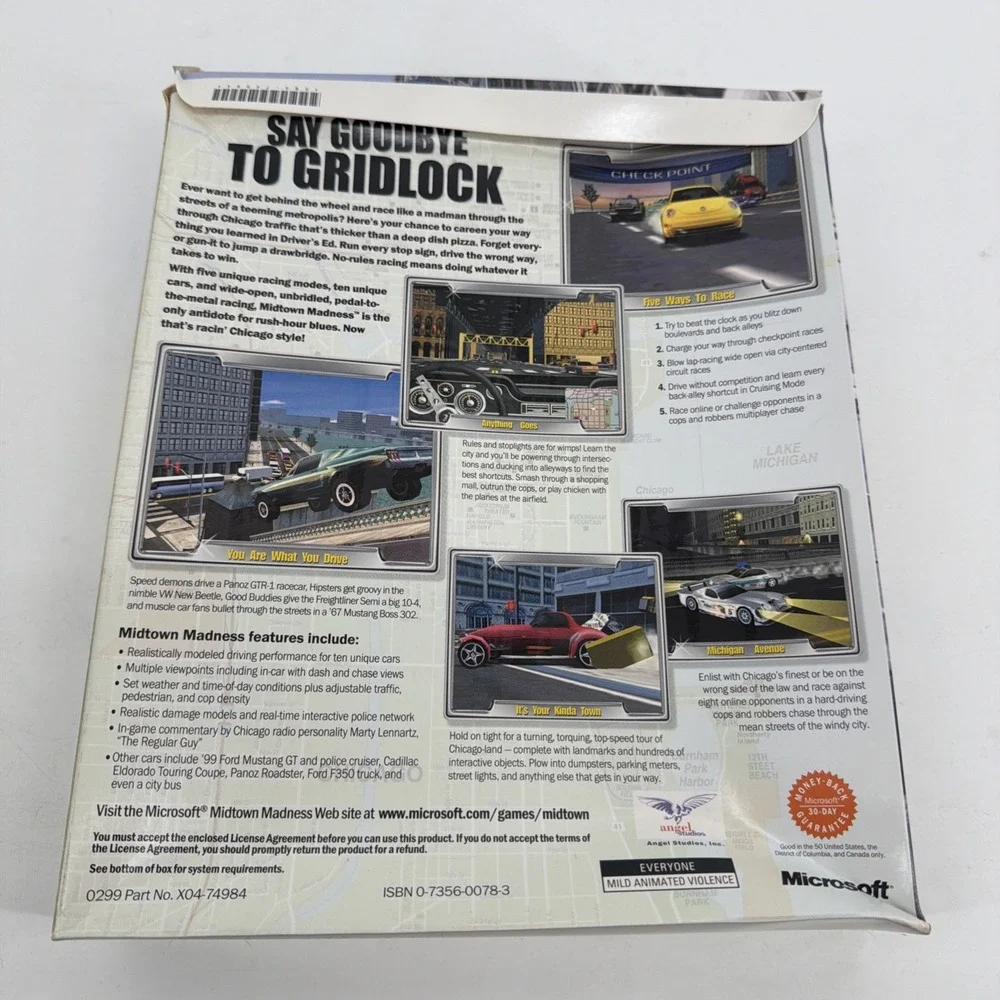 Midtown Madness Chicago Edition (PC CD-ROM, 1999) Big Box, Version 1.0 Win 95/98